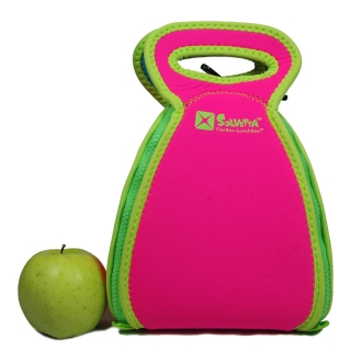 Flatbox-Solvetta Original – Neon rózsaszín, vil.zöld szegély, neonkék szalvéta